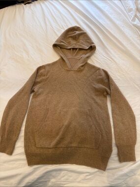 Womens Hooded Cashmere Sweater - Brown